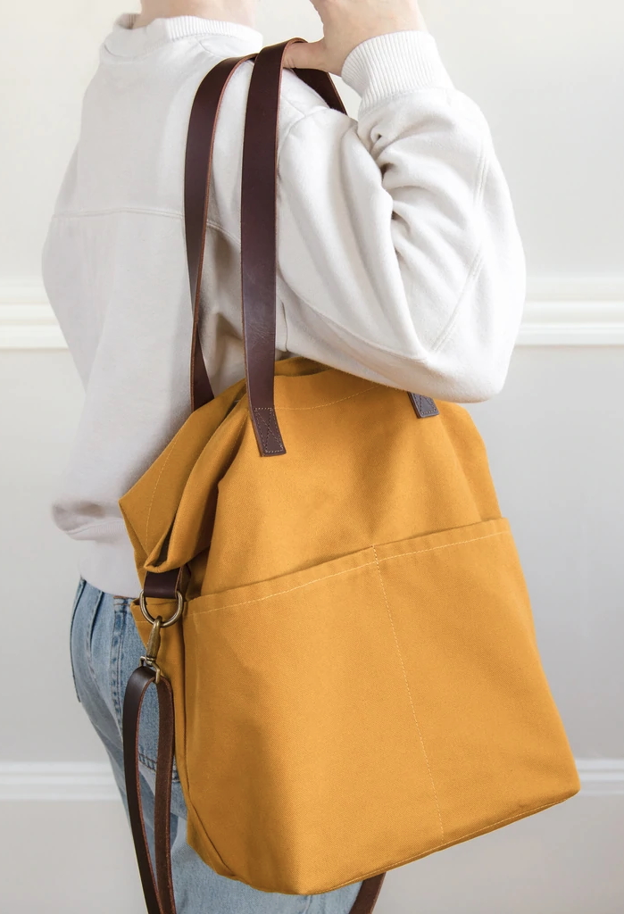 canvas crossbody project tote