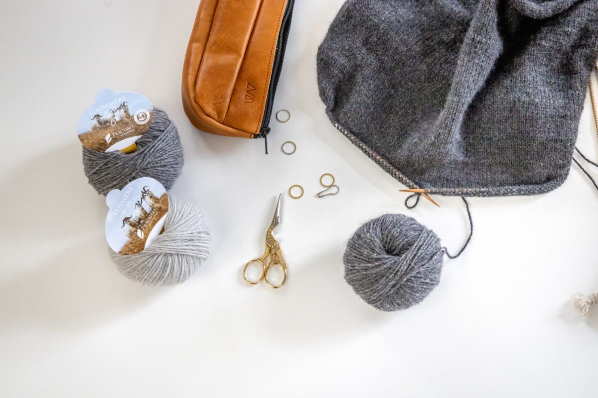 Pocket Chunky Knit Visible Mending Kit - Rescued Merino Wool